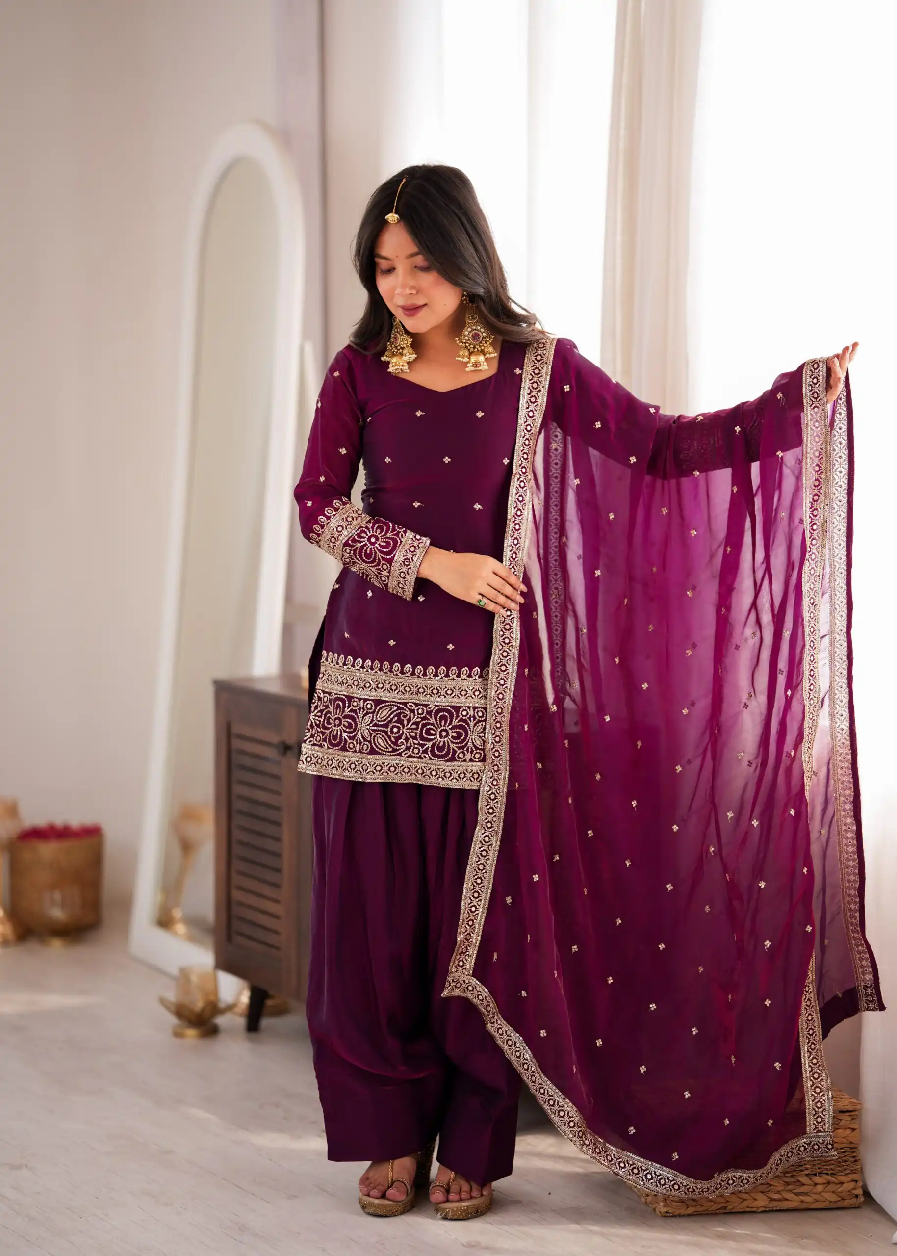 KB 310 Wine in Wine Fendy Silk Embroidery Work & Sequins Work Salwar Suit . Now at just ₹2049. Delivery 4-6 Working Days. Shop now. | Jump Suits, Salwar suit, Casual Suits, Creative suits, Designer Suits, Palazzo Suits, Party Wear Suits, Patiala Suits, Straight Suits