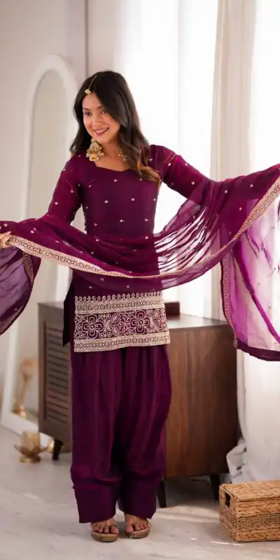 KB 310 Wine in Wine Fendy Silk Embroidery Work & Sequins Work Salwar Suit . Now at just ₹2049. Delivery 4-6 Working Days. Shop now. | Jump Suits, Salwar suit, Casual Suits, Creative suits, Designer Suits, Palazzo Suits, Party Wear Suits, Patiala Suits, Straight Suits
