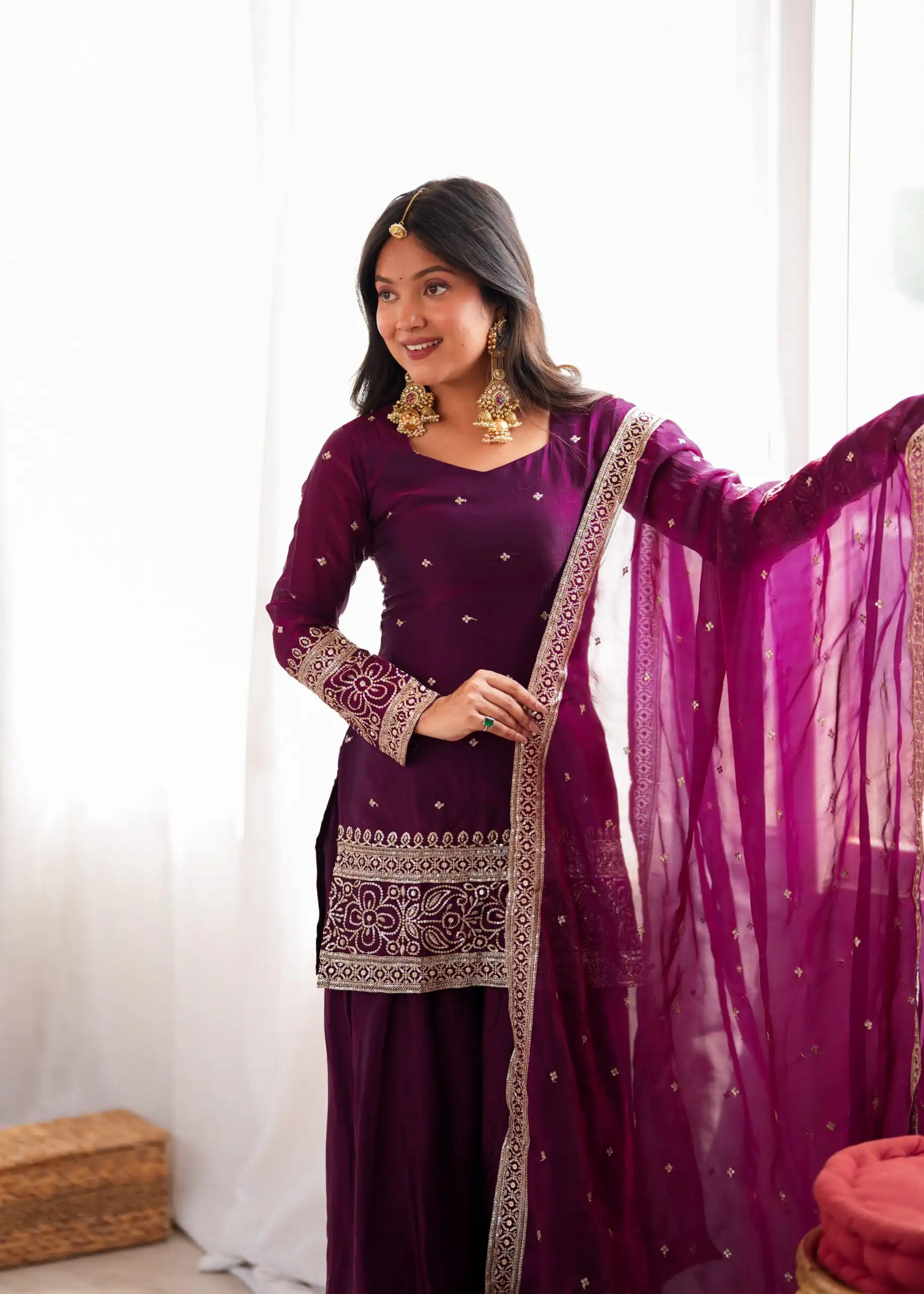 KB 310 Wine in Wine Fendy Silk Embroidery Work & Sequins Work Salwar Suit . Now at just ₹2049. Delivery 4-6 Working Days. Shop now. | Jump Suits, Salwar suit, Casual Suits, Creative suits, Designer Suits, Palazzo Suits, Party Wear Suits, Patiala Suits, Straight Suits
