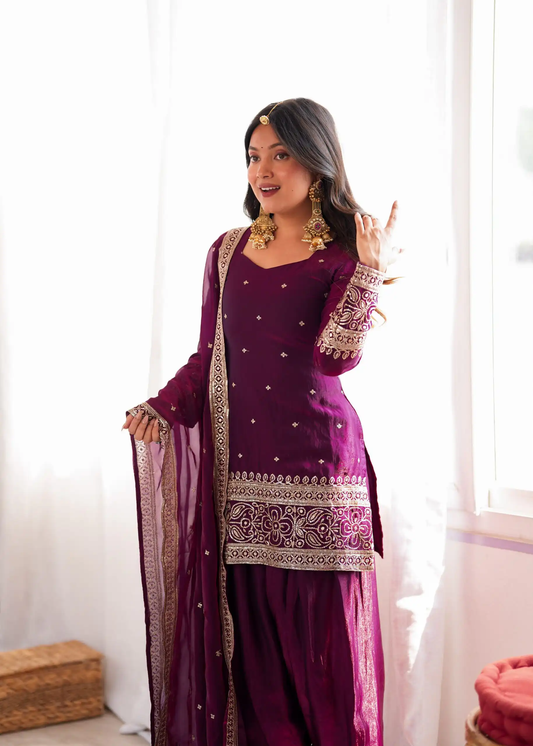 KB 310 Wine in Wine Fendy Silk Embroidery Work & Sequins Work Salwar Suit . Now at just ₹2049. Delivery 4-6 Working Days. Shop now. | Jump Suits, Salwar suit, Casual Suits, Creative suits, Designer Suits, Palazzo Suits, Party Wear Suits, Patiala Suits, Straight Suits