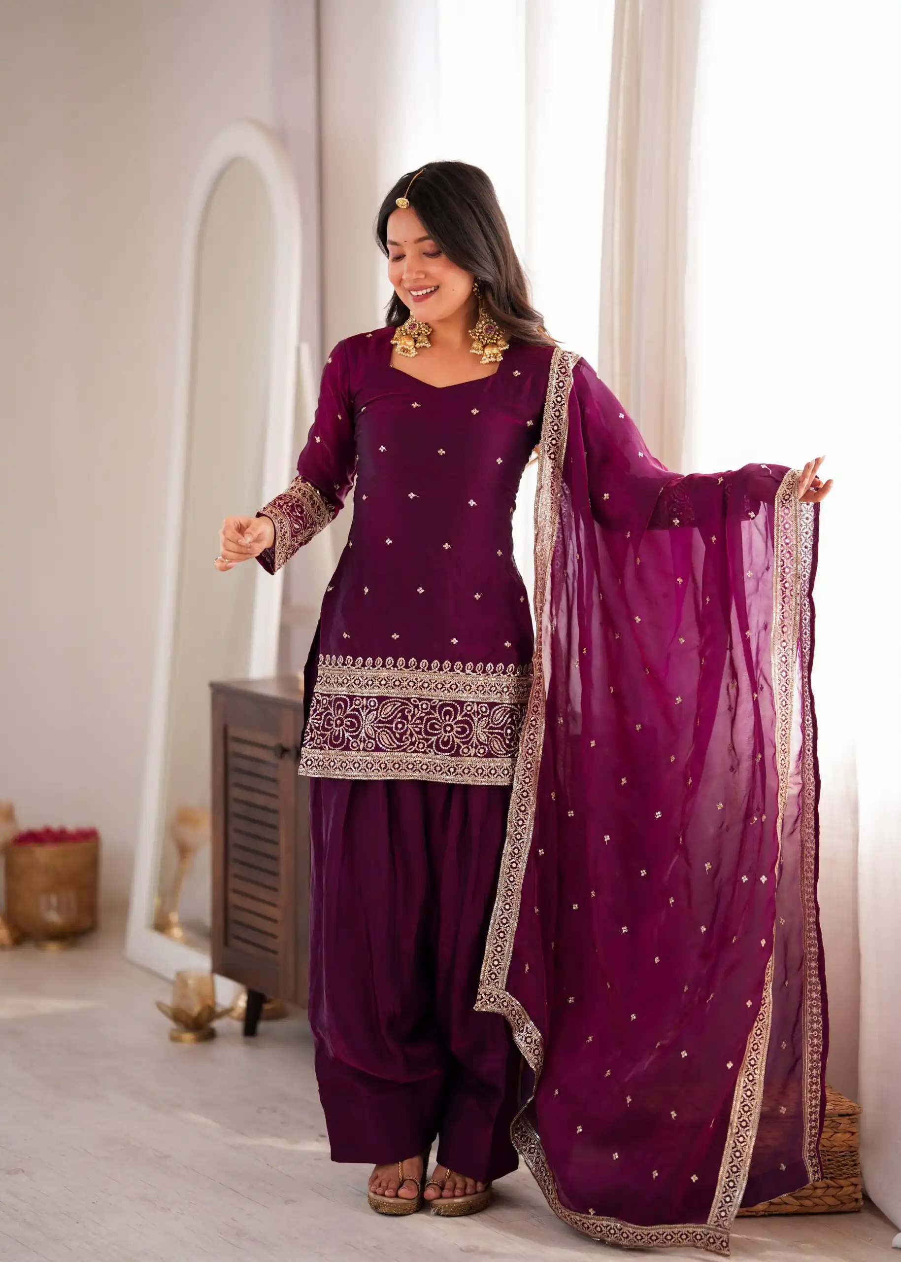 KB 310 Wine in Wine Fendy Silk Embroidery Work & Sequins Work Salwar Suit . Now at just ₹2049. Delivery 4-6 Working Days. Shop now. | Jump Suits, Salwar suit, Casual Suits, Creative suits, Designer Suits, Palazzo Suits, Party Wear Suits, Patiala Suits, Straight Suits
