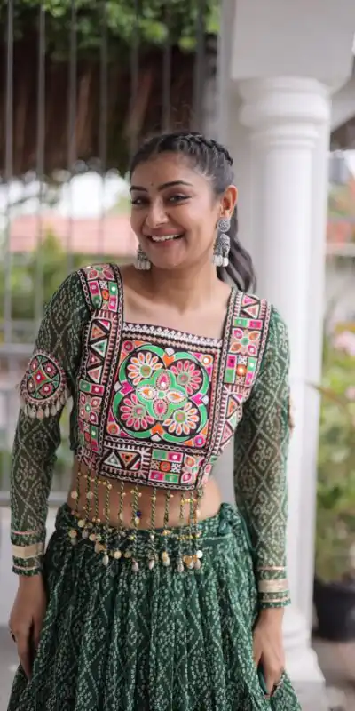 KA 5080 Green| Faux Georgette Lehenga Choli with Embroidery Work & Lace Work. Special Price ₹2499. Delivery 4-6 Working Days. Shop now. | Lehenga, Bollywood Lehenga, Creative Lehenga, Designer Lehenga, Embroidered Lehenga, Party Wear Lehenga