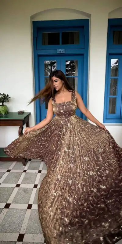 NSR 896 Purple Perfect for Wedding, Party, Makar Sankranti, Raksha Bandhan, Ganesh Chaturthi – Fendy Silk Gown. Festive Deal ₹2149. Delivery 4-6 Working Da | Gowns, Bollywood Gowns, Creative Gowns, Designer Gowns, Embroidered Gowns, Party Wear Gowns