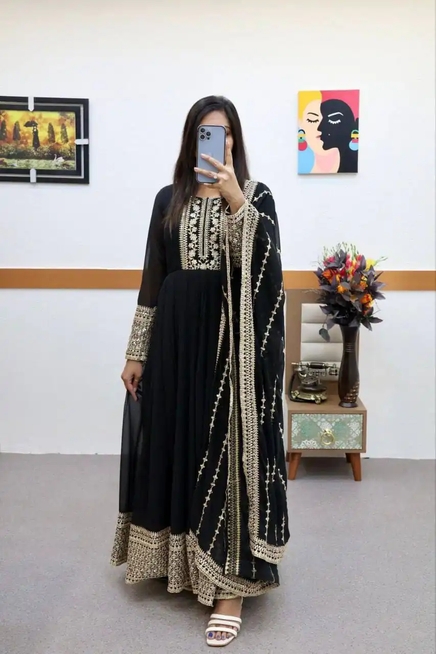 ZC 8957 Gown Perfect for Wedding, Party, Lohri, Haldi, Ethnic Day – . Available at ₹999 only. Delivery 4-6 Working Days. Shop now. | Gowns, Bollywood Gowns, Creative Gowns, Designer Gowns, Embroidered Gowns, Party Wear Gowns
