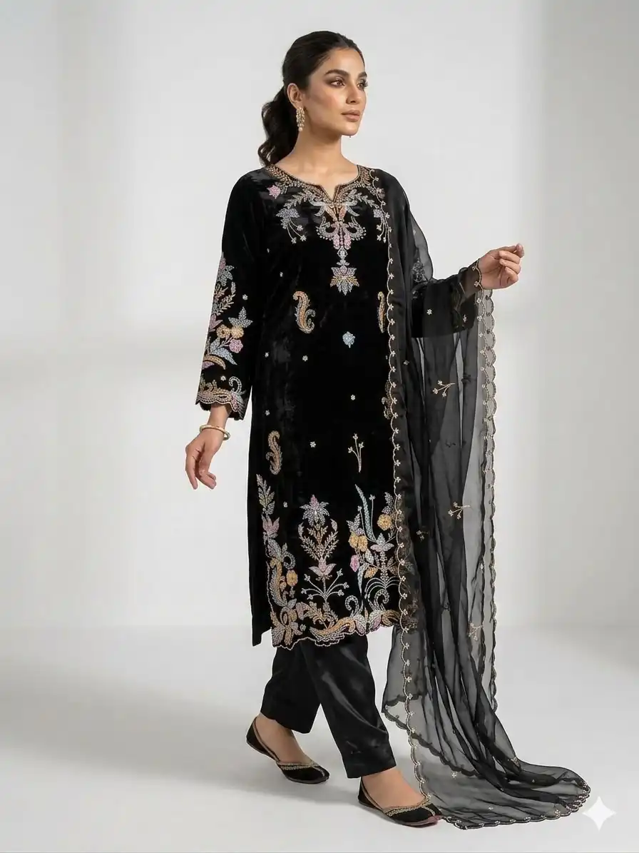 LG 2124 Black Color Roman Silk Salwar Suit with Embroidery Work. Available at ₹2149 only. Delivery 4-6 Working Days. Shop now. | Jump Suits, Salwar suit, Casual Suits, Creative suits, Designer Suits, Palazzo Suits, Party Wear Suits, Patiala Suits, Straight Suits