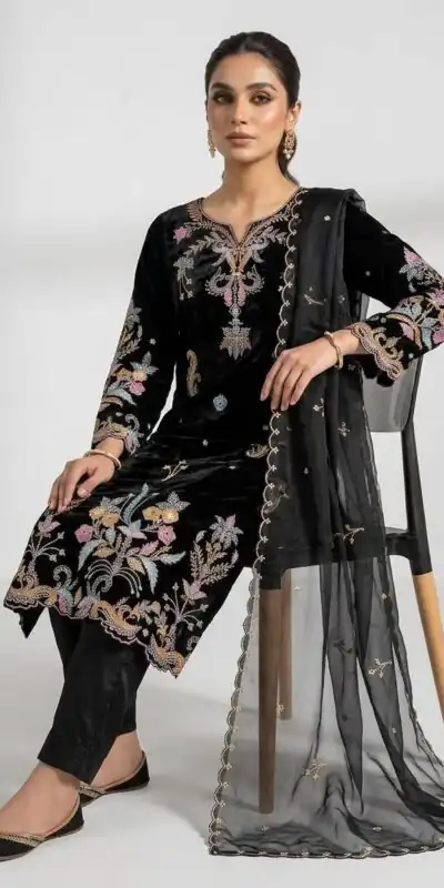 LG 2124 Black Color Roman Silk Salwar Suit with Embroidery Work. Available at ₹2149 only. Delivery 4-6 Working Days. Shop now. | Jump Suits, Salwar suit, Casual Suits, Creative suits, Designer Suits, Palazzo Suits, Party Wear Suits, Patiala Suits, Straight Suits