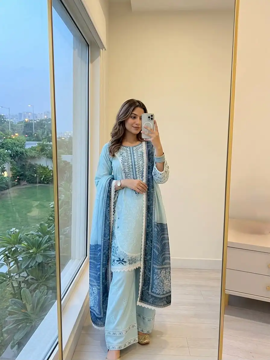 AD 233 Blue in White Satin Rayon Digital Print & Embroidery Work Salwar Suit . Festive Deal ₹2449. Delivery 4-6 Working Days. Shop now. | Jump Suits, Salwar suit, Casual Suits, Creative suits, Designer Suits, Palazzo Suits, Party Wear Suits, Patiala Suits, Straight Suits