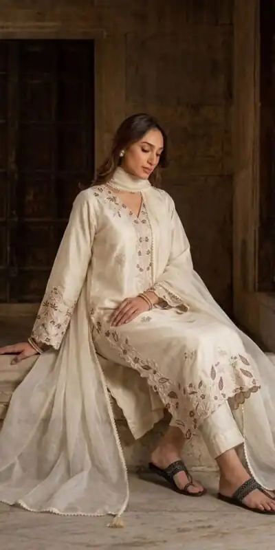 AD 237 Cream Color Roman Silk Salwar Suit with Embroidery Work. Available at ₹2149 only. Delivery 4-6 Working Days. Shop now. | Jump Suits, Salwar suit, Casual Suits, Creative suits, Designer Suits, Palazzo Suits, Party Wear Suits, Patiala Suits, Straight Suits