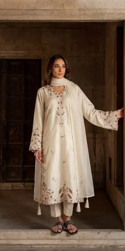 AD 237 Cream Color Roman Silk Salwar Suit with Embroidery Work. Available at ₹2149 only. Delivery 4-6 Working Days. Shop now. | Jump Suits, Salwar suit, Casual Suits, Creative suits, Designer Suits, Palazzo Suits, Party Wear Suits, Patiala Suits, Straight Suits