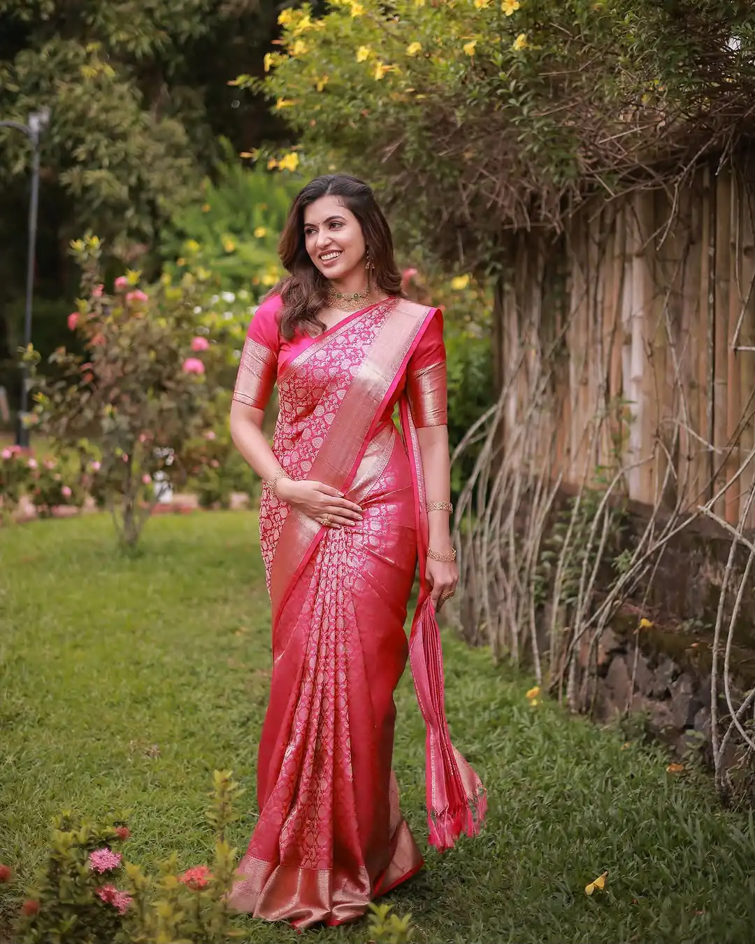 KPR 234 Gajri Soft Lichi Silk Saree with Lace Work & Lace Border. Introductory Price ₹1349. Delivery 4-6 Working Days. Shop now. | Designer Sarees, Modern Digital sarees, Sarees, Bollywood Sarees, Creative Sarees, Embroidered Sarees, Ethnic Saree, Party Wear Sarees