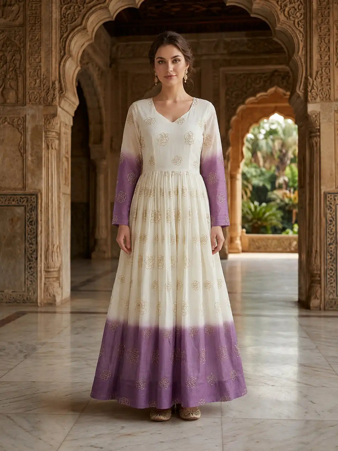 KA 1264 Lavender Silver Crunchy Gown Perfect for Wedding, Party, Durga Puja, Ganesh Chaturthi, Family Gatherings – n. Festive Deal ₹1819. Delivery 4-6 Worki | Gowns, Bollywood Gowns, Creative Gowns, Designer Gowns, Embroidered Gowns, Party Wear Gowns