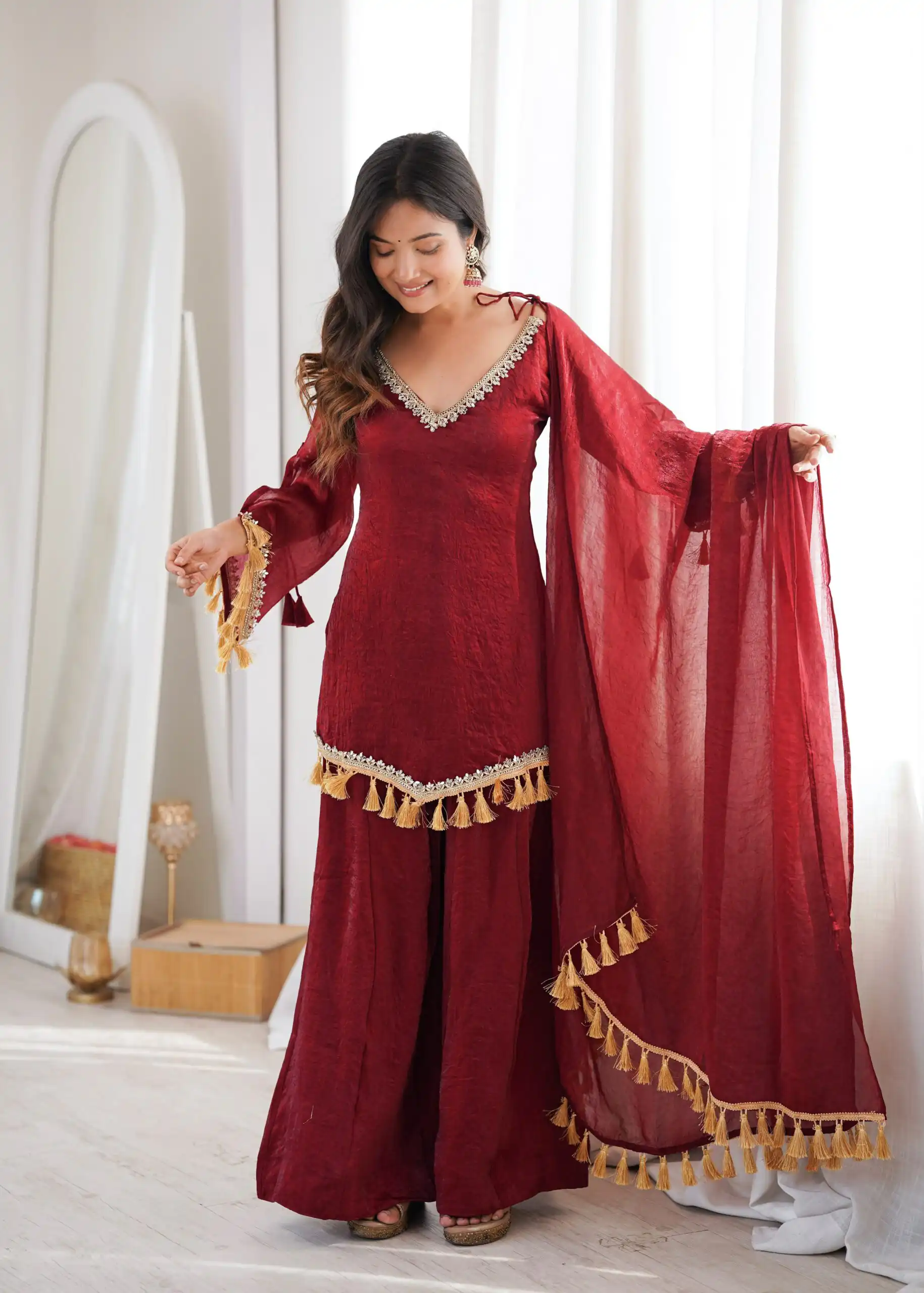 SRK 5357 Maroon Doremon Crush Salwar Suit Perfect for Wedding, Party, Traditional Day, Baisakhi, Karwa Chauth – . Exclusive Offer ₹2099. Delive | Jump Suits, Salwar suit, Casual Suits, Creative suits, Designer Suits, Palazzo Suits, Party Wear Suits, Patiala Suits, Straight Suits