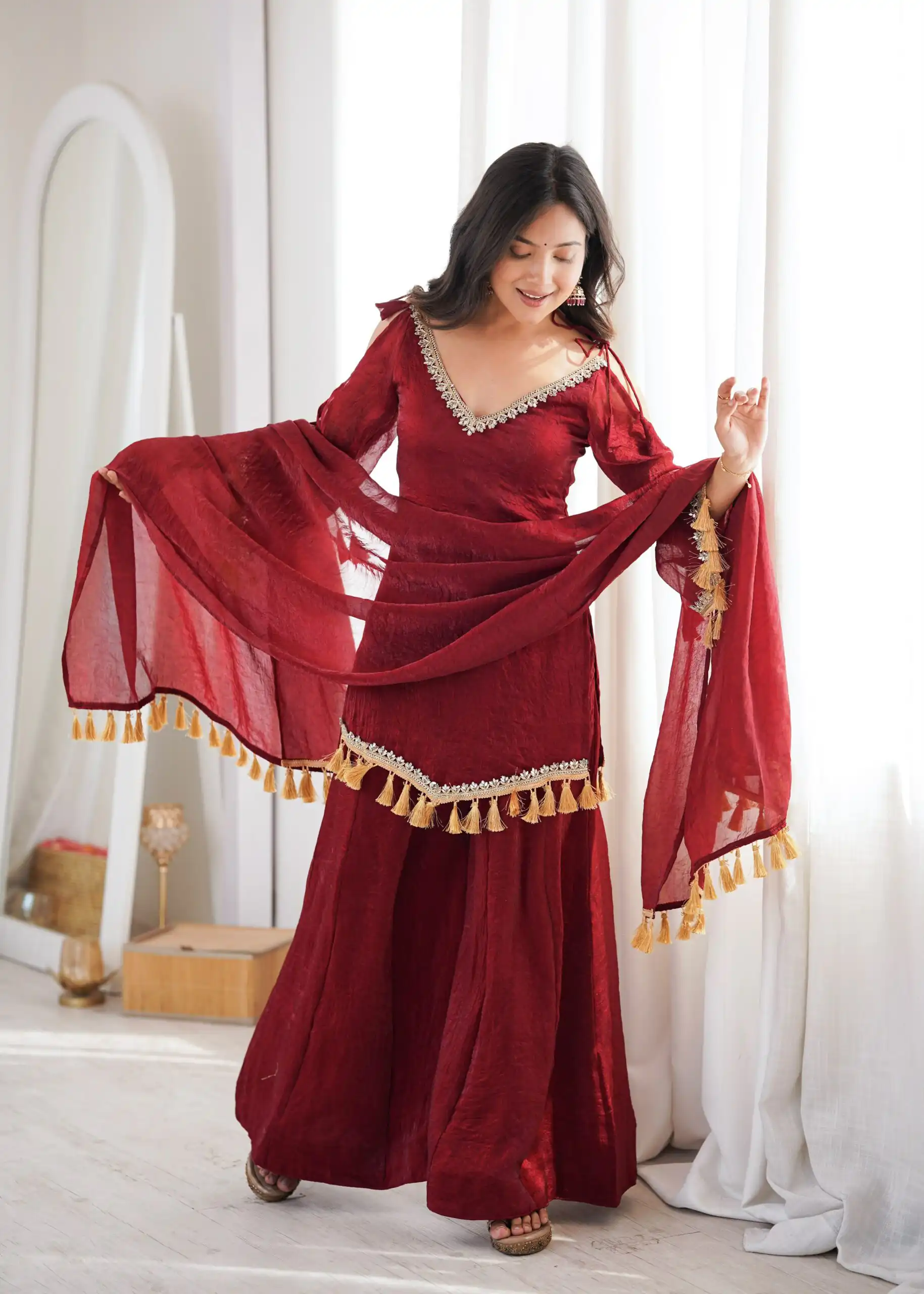 SRK 5357 Maroon Doremon Crush Salwar Suit Perfect for Wedding, Party, Traditional Day, Baisakhi, Karwa Chauth – . Exclusive Offer ₹2099. Delive | Jump Suits, Salwar suit, Casual Suits, Creative suits, Designer Suits, Palazzo Suits, Party Wear Suits, Patiala Suits, Straight Suits