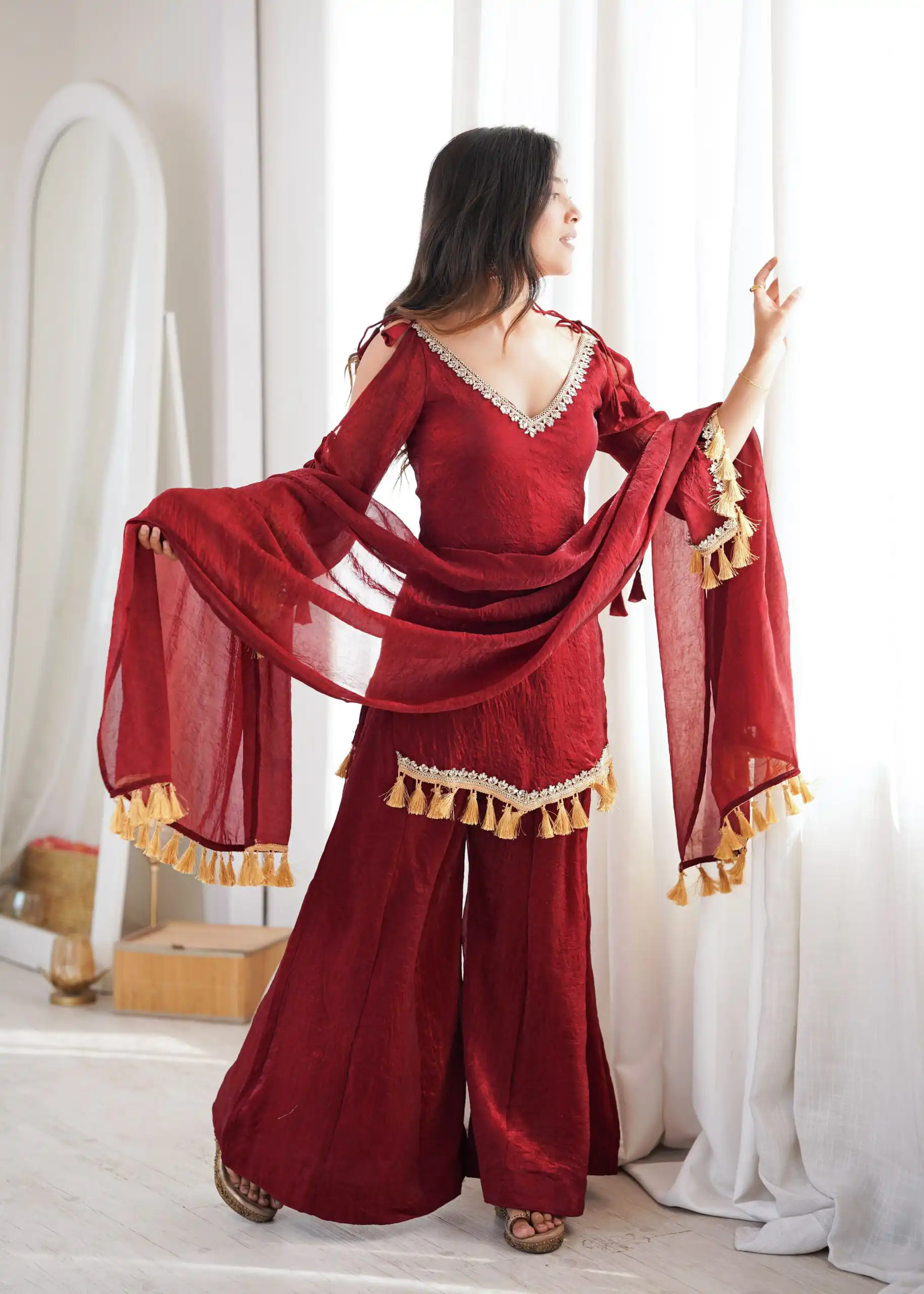 SRK 5357 Maroon Doremon Crush Salwar Suit Perfect for Wedding, Party, Traditional Day, Baisakhi, Karwa Chauth – . Exclusive Offer ₹2099. Delive | Jump Suits, Salwar suit, Casual Suits, Creative suits, Designer Suits, Palazzo Suits, Party Wear Suits, Patiala Suits, Straight Suits