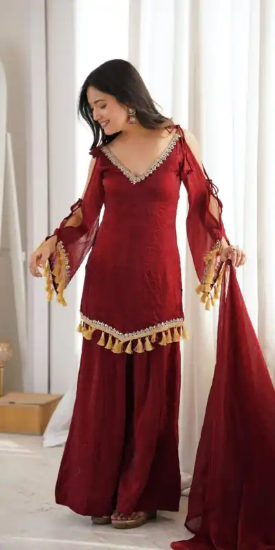 SRK 5357 Maroon Doremon Crush Salwar Suit Perfect for Wedding, Party, Traditional Day, Baisakhi, Karwa Chauth – . Exclusive Offer ₹2099. Delive | Jump Suits, Salwar suit, Casual Suits, Creative suits, Designer Suits, Palazzo Suits, Party Wear Suits, Patiala Suits, Straight Suits