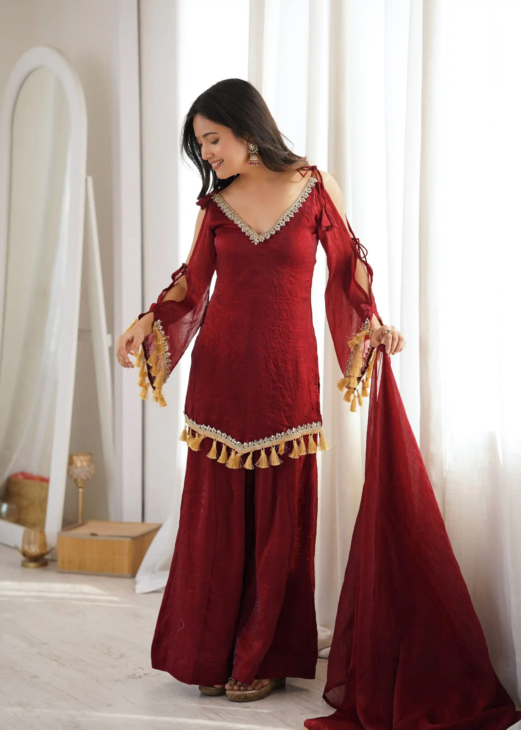 SRK 5357 Maroon Doremon Crush Salwar Suit Perfect for Wedding, Party, Traditional Day, Baisakhi, Karwa Chauth – . Exclusive Offer ₹2099. Delive | Jump Suits, Salwar suit, Casual Suits, Creative suits, Designer Suits, Palazzo Suits, Party Wear Suits, Patiala Suits, Straight Suits