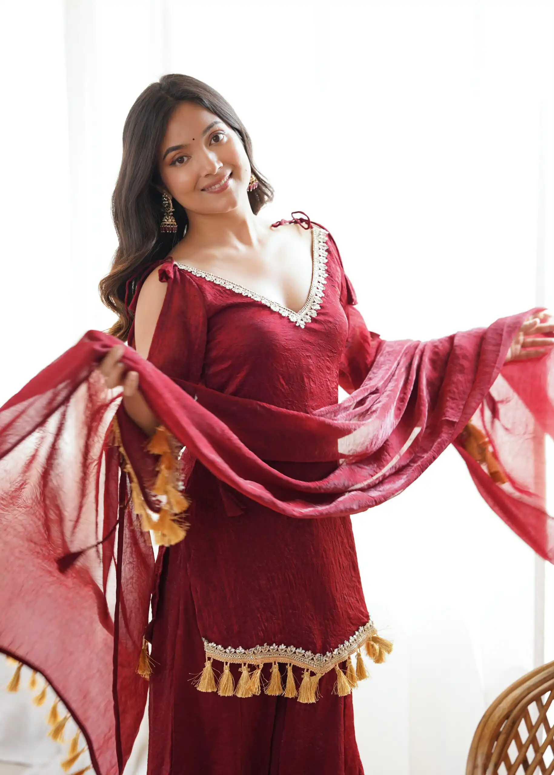 SRK 5357 Maroon Doremon Crush Salwar Suit Perfect for Wedding, Party, Traditional Day, Baisakhi, Karwa Chauth – . Exclusive Offer ₹2099. Delive | Jump Suits, Salwar suit, Casual Suits, Creative suits, Designer Suits, Palazzo Suits, Party Wear Suits, Patiala Suits, Straight Suits