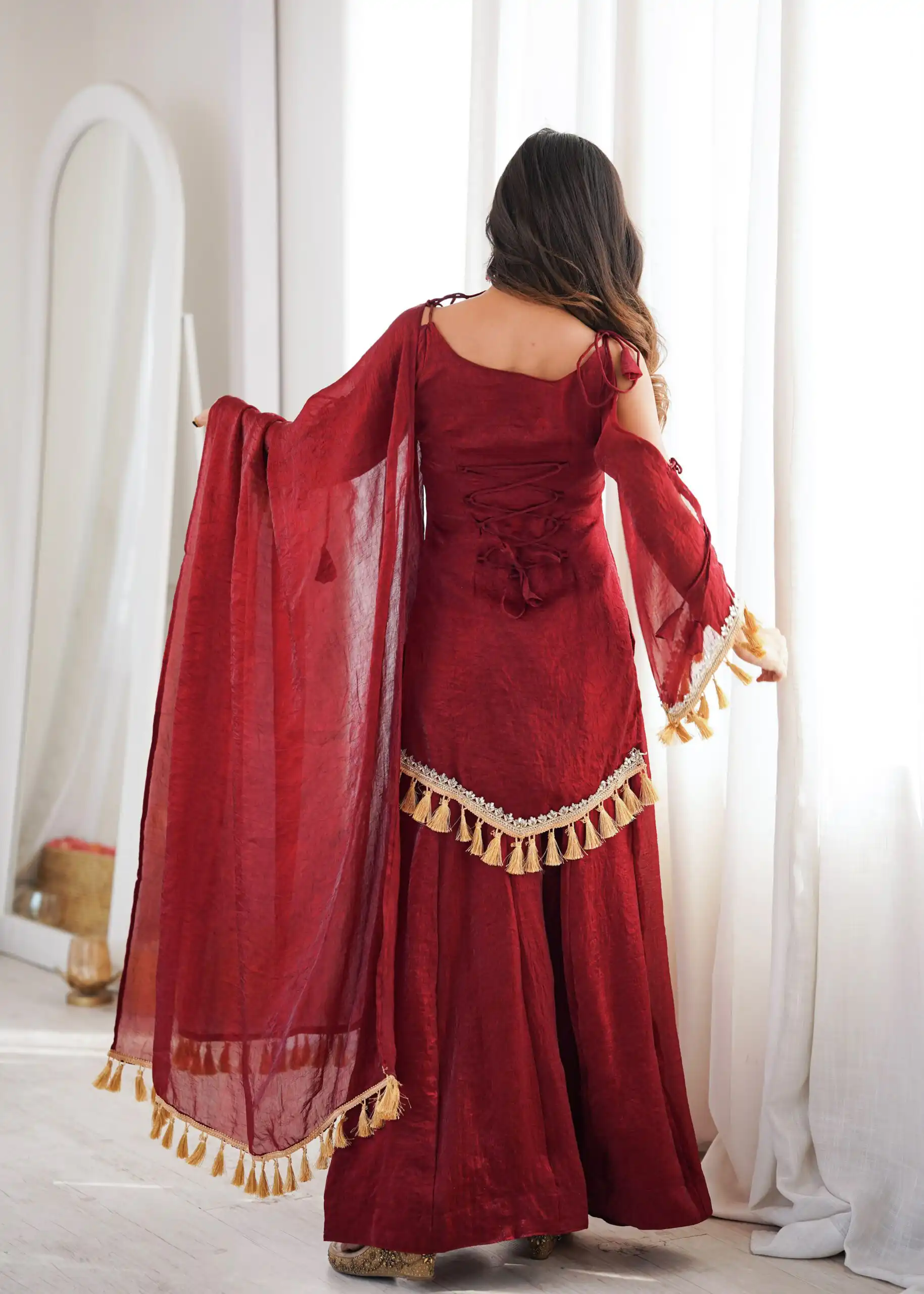 SRK 5357 Maroon Doremon Crush Salwar Suit Perfect for Wedding, Party, Traditional Day, Baisakhi, Karwa Chauth – . Exclusive Offer ₹2099. Delive | Jump Suits, Salwar suit, Casual Suits, Creative suits, Designer Suits, Palazzo Suits, Party Wear Suits, Patiala Suits, Straight Suits