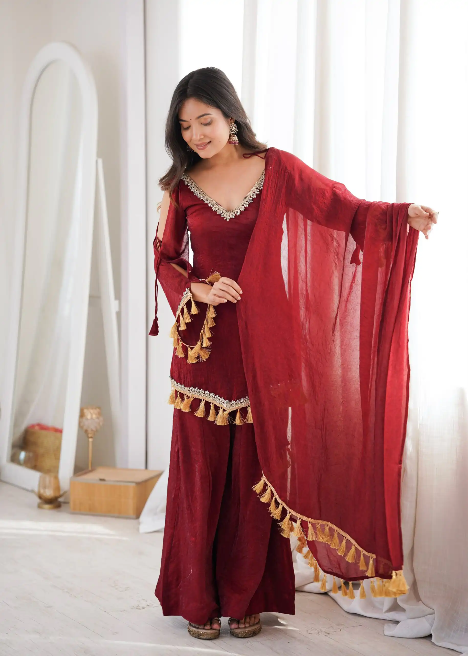 SRK 5357 Maroon Doremon Crush Salwar Suit Perfect for Wedding, Party, Traditional Day, Baisakhi, Karwa Chauth – . Exclusive Offer ₹2099. Delive | Jump Suits, Salwar suit, Casual Suits, Creative suits, Designer Suits, Palazzo Suits, Party Wear Suits, Patiala Suits, Straight Suits