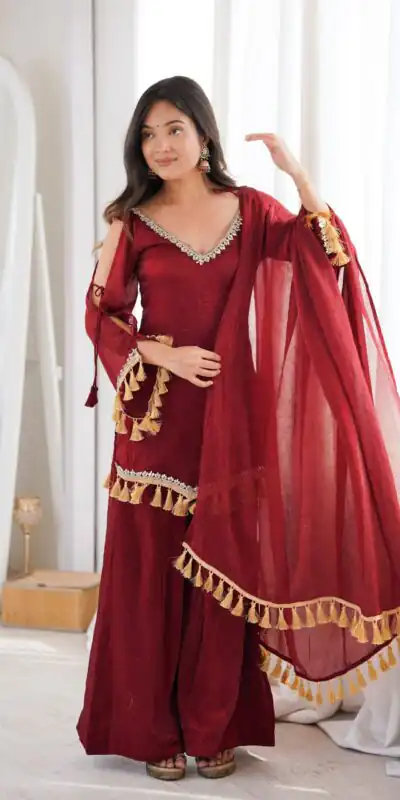 SRK 5357 Maroon Doremon Crush Salwar Suit Perfect for Wedding, Party, Traditional Day, Baisakhi, Karwa Chauth – . Exclusive Offer ₹2099. Delive | Jump Suits, Salwar suit, Casual Suits, Creative suits, Designer Suits, Palazzo Suits, Party Wear Suits, Patiala Suits, Straight Suits