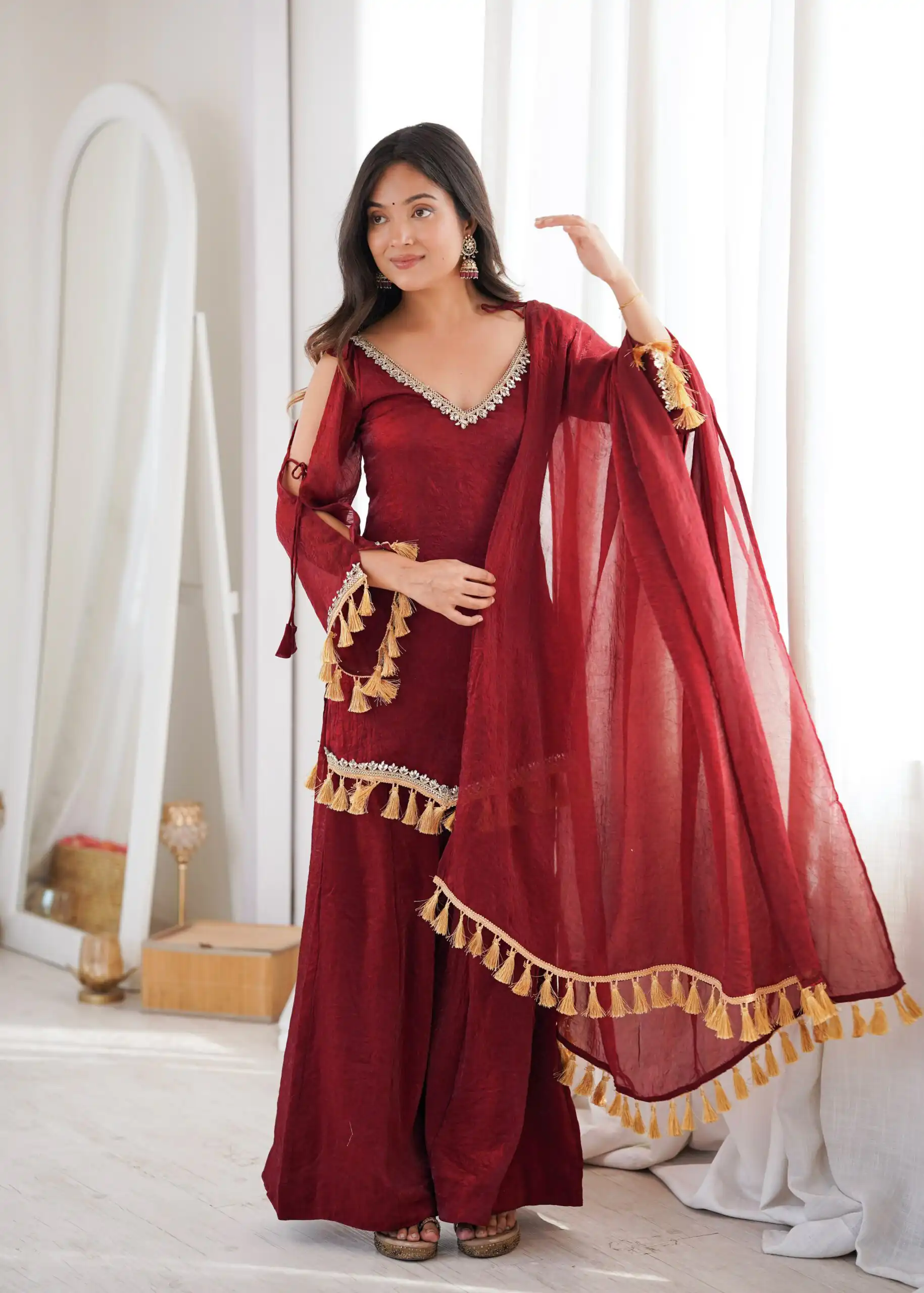SRK 5357 Maroon Doremon Crush Salwar Suit Perfect for Wedding, Party, Traditional Day, Baisakhi, Karwa Chauth – . Exclusive Offer ₹2099. Delive | Jump Suits, Salwar suit, Casual Suits, Creative suits, Designer Suits, Palazzo Suits, Party Wear Suits, Patiala Suits, Straight Suits
