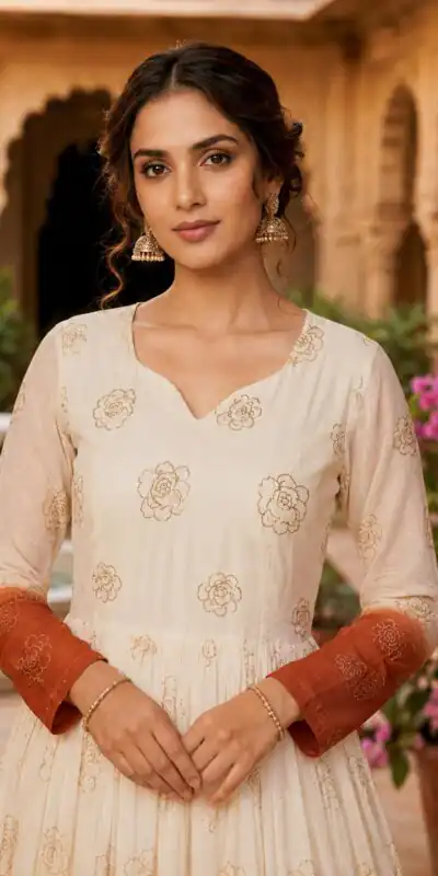 KA 1264 Rust Silver Crunchy Gown Perfect for Wedding, Party, Durga Puja, Ganesh Chaturthi, Family Gatherings – n. Festive Deal ₹1819. Delivery 4-6 Worki | Gowns, Bollywood Gowns, Creative Gowns, Designer Gowns, Embroidered Gowns, Party Wear Gowns