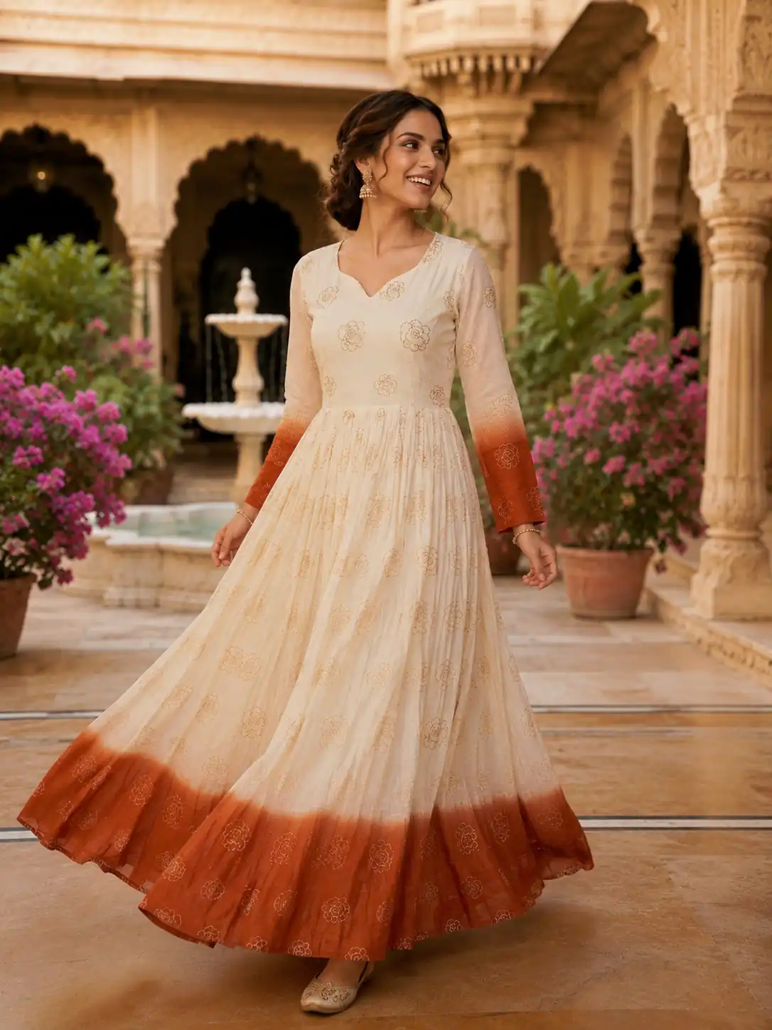 KA 1264 Rust Silver Crunchy Gown Perfect for Wedding, Party, Durga Puja, Ganesh Chaturthi, Family Gatherings – n. Festive Deal ₹1819. Delivery 4-6 Worki | Gowns, Bollywood Gowns, Creative Gowns, Designer Gowns, Embroidered Gowns, Party Wear Gowns