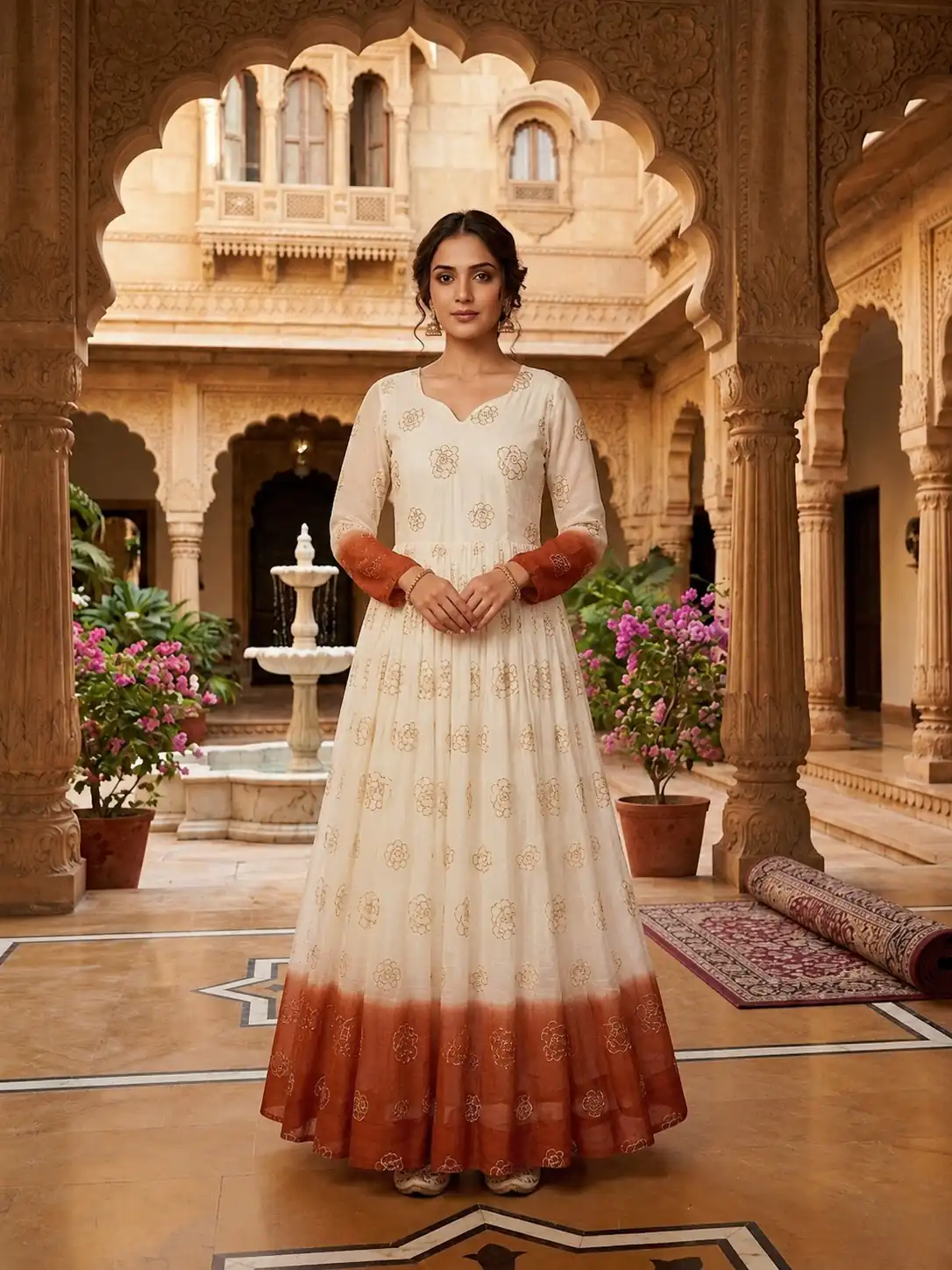 KA 1264 Rust Silver Crunchy Gown Perfect for Wedding, Party, Durga Puja, Ganesh Chaturthi, Family Gatherings – n. Festive Deal ₹1819. Delivery 4-6 Worki | Gowns, Bollywood Gowns, Creative Gowns, Designer Gowns, Embroidered Gowns, Party Wear Gowns