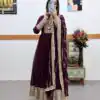 ZC 8957 Wine Perfect for Wedding, Party, Lohri, Haldi, Ethnic Day – . Available at ₹999 only. Delivery 4-6 Working Days. Shop now. | Gowns, Bollywood Gowns, Creative Gowns, Designer Gowns, Embroidered Gowns, Party Wear Gowns