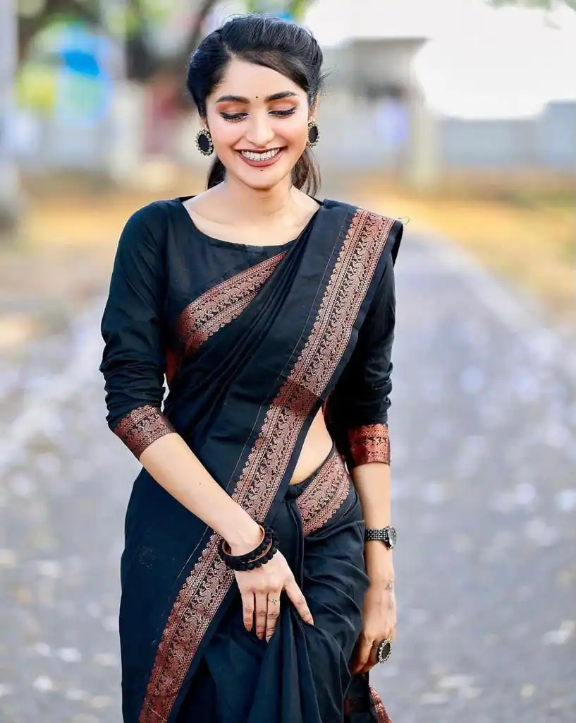 KPR 159 Black Soft Lichi Silk Cloth Saree Perfect for Wedding, Party, Family Gatherings, Sangeet, Ethnic Day – . Festive Deal ₹1349. Delivery 4-6 Workin | Designer Sarees, Modern Digital sarees, Sarees, Bollywood Sarees, Creative Sarees, Embroidered Sarees, Ethnic Saree, Party Wear Sarees