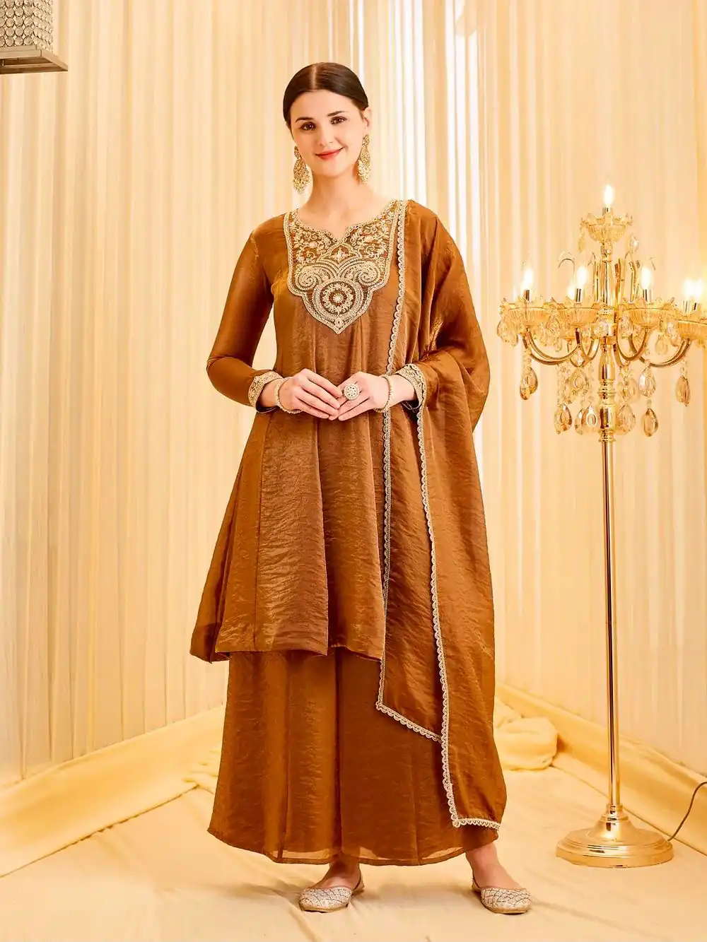 KF 1727 Brown Fandy Silk Salwar Suit Perfect for Wedding, Party, Family Gatherings, Onam, Engagement – . Affordable Price ₹1849. Delivery 4-6 Working Da | Jump Suits, Salwar suit, Casual Suits, Creative suits, Designer Suits, Palazzo Suits, Party Wear Suits, Patiala Suits, Straight Suits