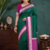 MB 261 Green | Purple Soft Crafted Saree with Moti Work & Zari Work. Now at just ₹1999. Delivery 4-6 Working Days. Shop now. | Designer Sarees, Modern Digital sarees, Sarees, Bollywood Sarees, Creative Sarees, Embroidered Sarees, Ethnic Saree, Party Wear Sarees