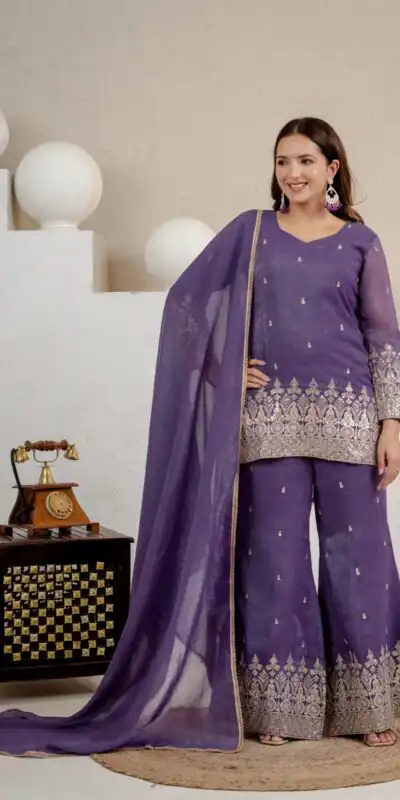 MD 3103 Lavender Crunchy Silk Salwar Suit with Embroidery Work & Sequins Work. Exclusive Offer ₹2399. Delivery 4-6 Working Days. Shop now. | Jump Suits, Salwar suit, Casual Suits, Creative suits, Designer Suits, Palazzo Suits, Party Wear Suits, Patiala Suits, Straight Suits