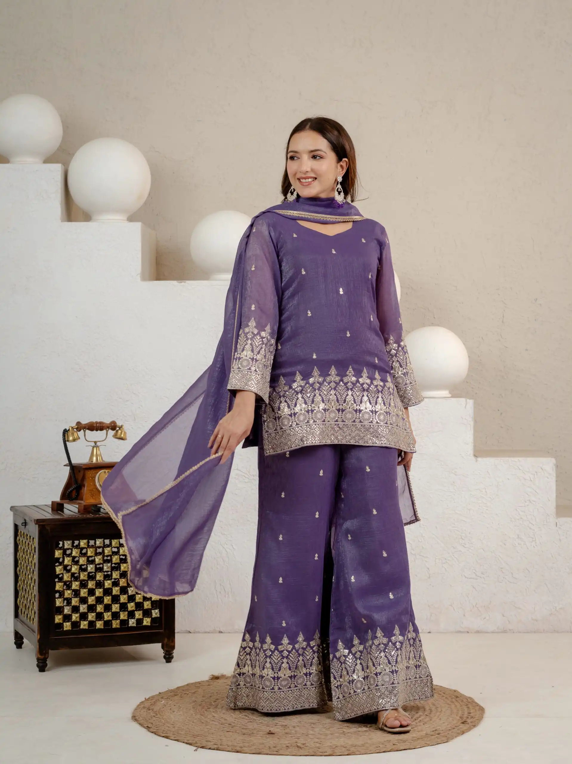 MD 3103 Lavender Crunchy Silk Salwar Suit with Embroidery Work & Sequins Work. Exclusive Offer ₹2399. Delivery 4-6 Working Days. Shop now. | Jump Suits, Salwar suit, Casual Suits, Creative suits, Designer Suits, Palazzo Suits, Party Wear Suits, Patiala Suits, Straight Suits