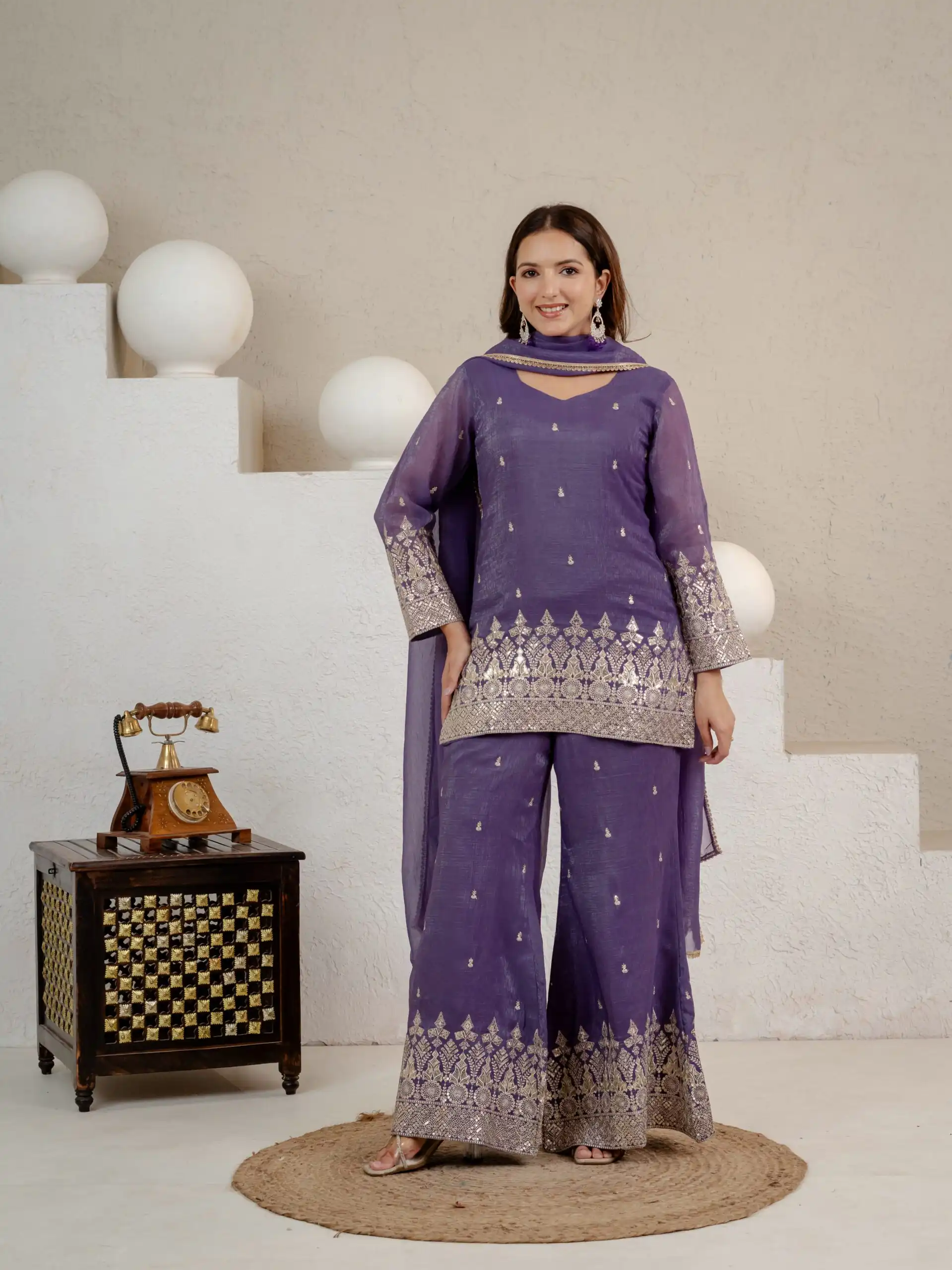 MD 3103 Lavender Crunchy Silk Salwar Suit with Embroidery Work & Sequins Work. Exclusive Offer ₹2399. Delivery 4-6 Working Days. Shop now. | Jump Suits, Salwar suit, Casual Suits, Creative suits, Designer Suits, Palazzo Suits, Party Wear Suits, Patiala Suits, Straight Suits