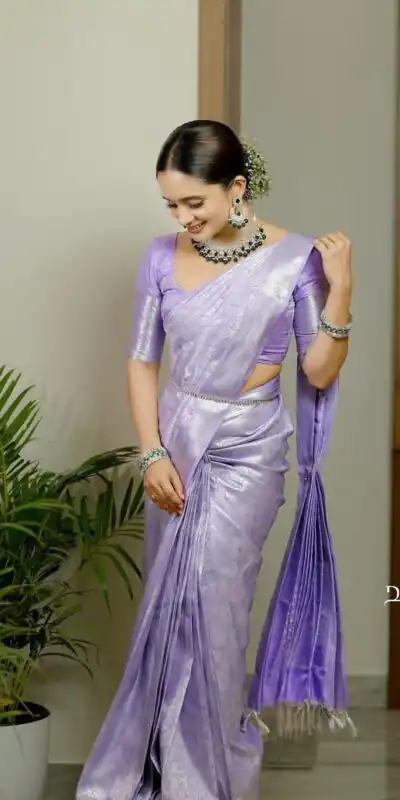 KPR 259 Lavender Soft Lichi Silk Saree with Lace Work & Lace Border. Introductory Price ₹1349. Delivery 4-6 Working Days. Shop now. | Designer Sarees, Modern Digital sarees, Sarees, Bollywood Sarees, Creative Sarees, Embroidered Sarees, Ethnic Saree, Party Wear Sarees