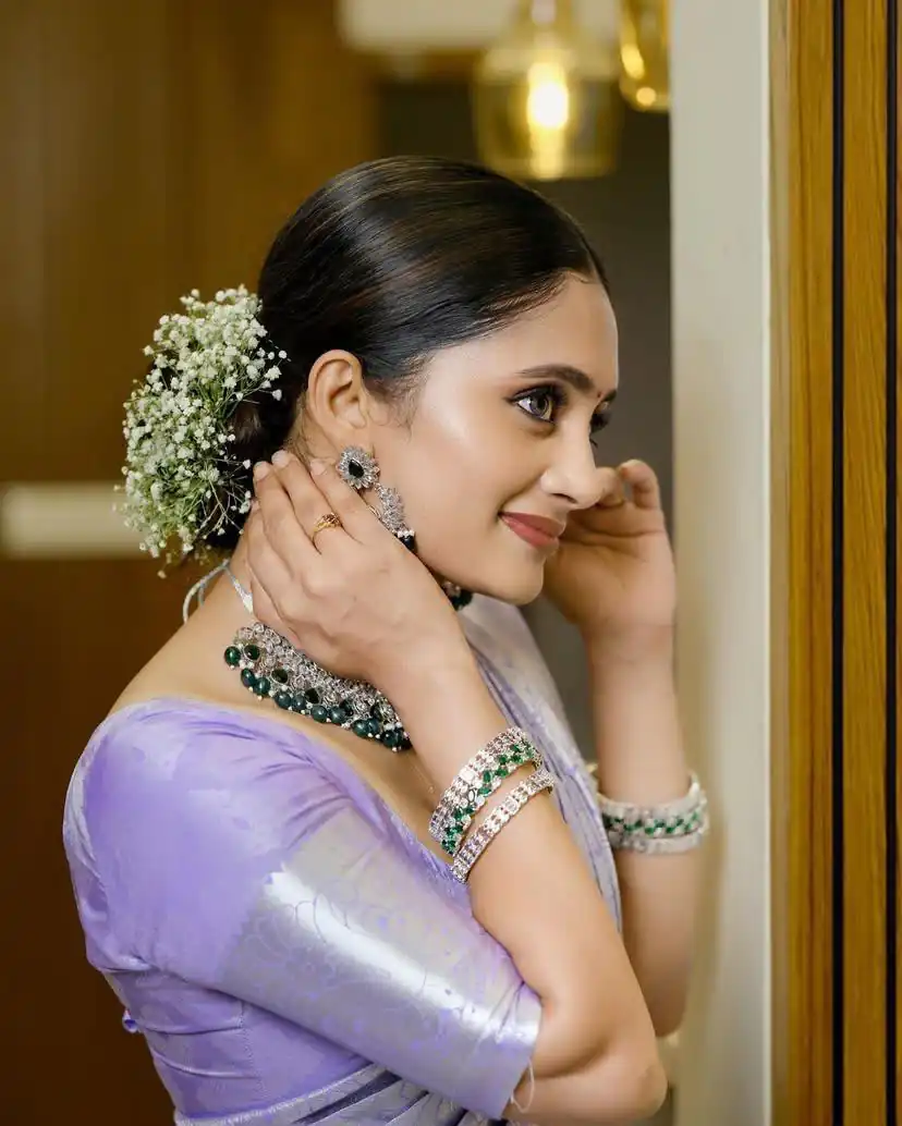KPR 259 Lavender Soft Lichi Silk Saree with Lace Work & Lace Border. Introductory Price ₹1349. Delivery 4-6 Working Days. Shop now. | Designer Sarees, Modern Digital sarees, Sarees, Bollywood Sarees, Creative Sarees, Embroidered Sarees, Ethnic Saree, Party Wear Sarees