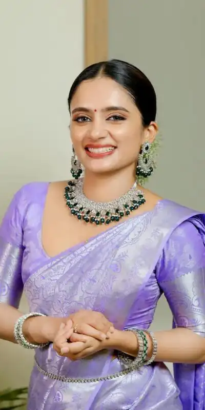 KPR 259 Lavender Soft Lichi Silk Saree with Lace Work & Lace Border. Introductory Price ₹1349. Delivery 4-6 Working Days. Shop now. | Designer Sarees, Modern Digital sarees, Sarees, Bollywood Sarees, Creative Sarees, Embroidered Sarees, Ethnic Saree, Party Wear Sarees