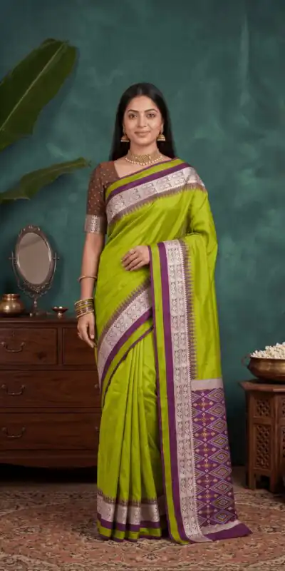 MB 261 Mehandi | Purple Soft Crafted Saree with Moti Work & Zari Work. Now at just ₹1999. Delivery 4-6 Working Days. Shop now. | Designer Sarees, Modern Digital sarees, Sarees, Bollywood Sarees, Creative Sarees, Embroidered Sarees, Ethnic Saree, Party Wear Sarees