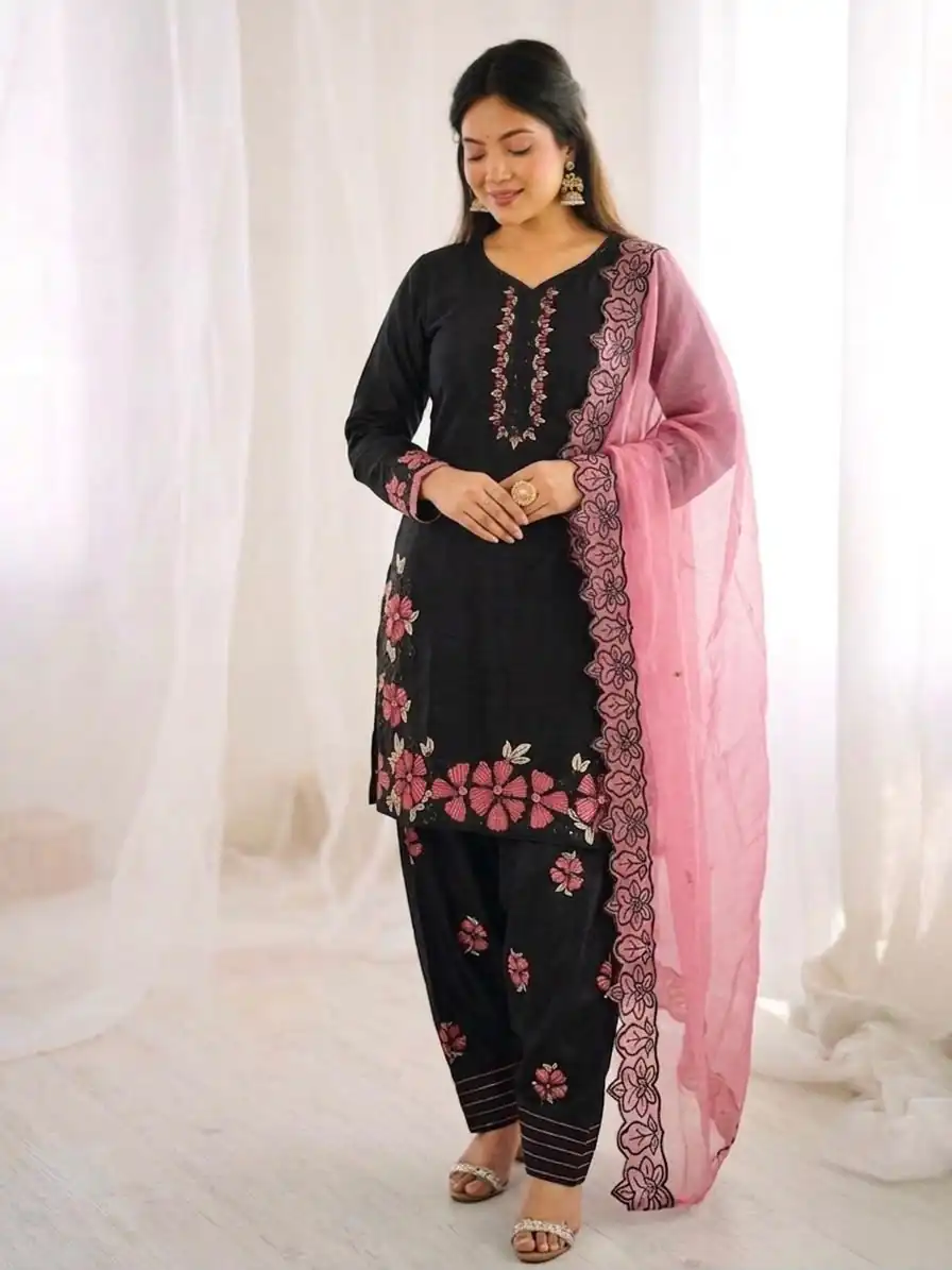 SR 1709 Pink Color Roman Silk Salwar Suit with Embroidery Work. Available at ₹2399 only. Delivery 4-6 Working Days. Shop now. | Jump Suits, Salwar suit, Casual Suits, Creative suits, Designer Suits, Palazzo Suits, Party Wear Suits, Patiala Suits, Straight Suits