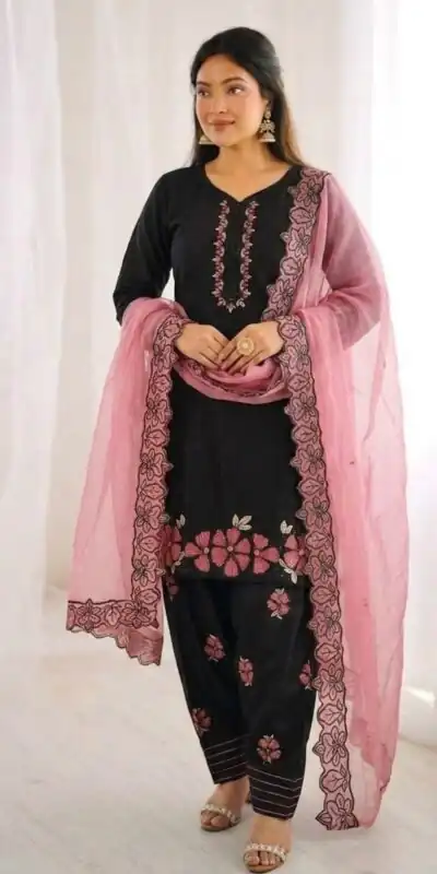 SR 1709 Pink Color Roman Silk Salwar Suit with Embroidery Work. Available at ₹2399 only. Delivery 4-6 Working Days. Shop now. | Jump Suits, Salwar suit, Casual Suits, Creative suits, Designer Suits, Palazzo Suits, Party Wear Suits, Patiala Suits, Straight Suits