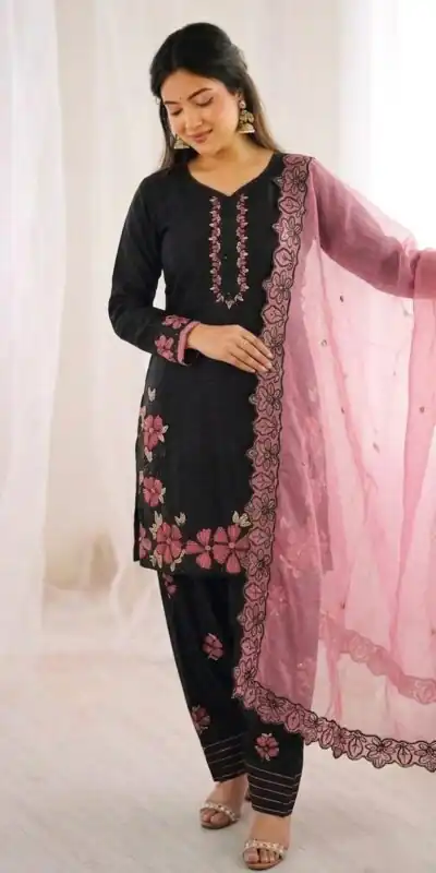 SR 1709 Pink Color Roman Silk Salwar Suit with Embroidery Work. Available at ā¹2399 only. Delivery 4-6 Working Days. Shop now. | Jump Suits, Salwar suit, Casual Suits, Creative suits, Designer Suits, Palazzo Suits, Party Wear Suits, Patiala Suits, Straight Suits
