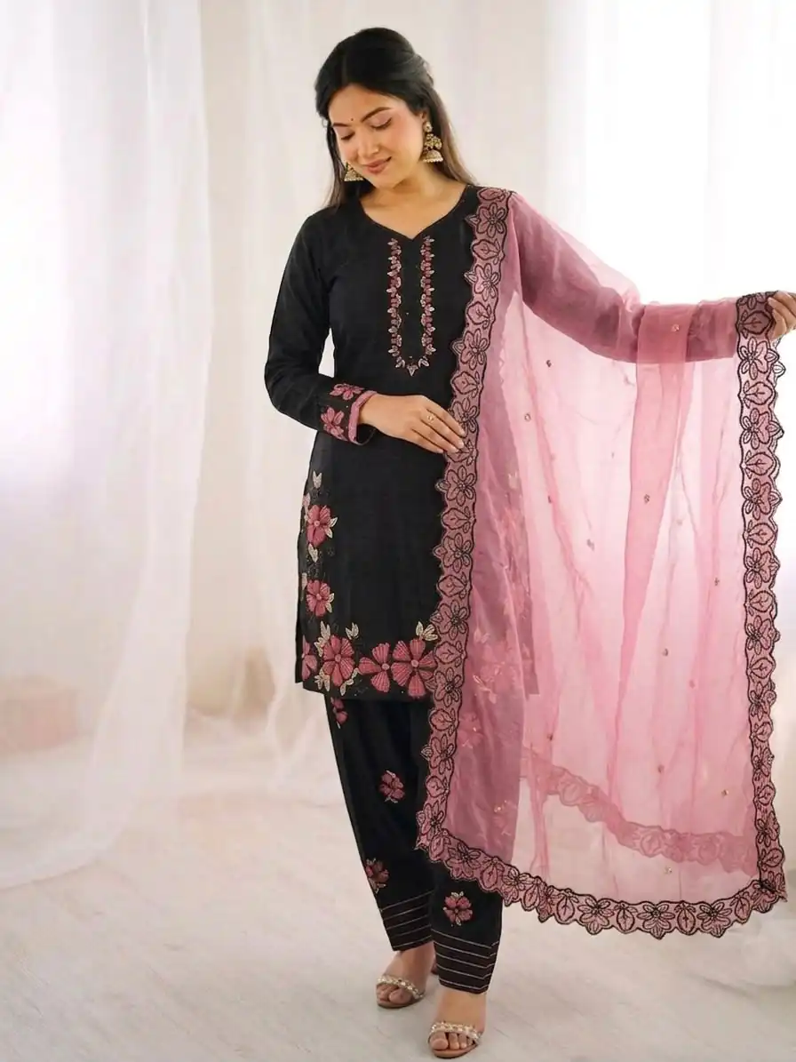 SR 1709 Pink Color Roman Silk Salwar Suit with Embroidery Work. Available at ₹2399 only. Delivery 4-6 Working Days. Shop now. | Jump Suits, Salwar suit, Casual Suits, Creative suits, Designer Suits, Palazzo Suits, Party Wear Suits, Patiala Suits, Straight Suits