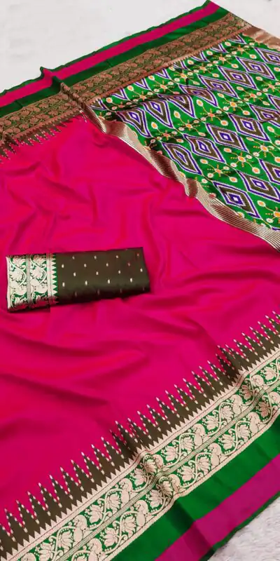 MB 261 Pink | Purple Soft Crafted Saree with Moti Work & Zari Work. Now at just ₹1999. Delivery 4-6 Working Days. Shop now. | Designer Sarees, Modern Digital sarees, Sarees, Bollywood Sarees, Creative Sarees, Embroidered Sarees, Ethnic Saree, Party Wear Sarees