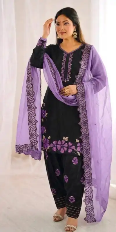 SR 1709 Purple Color Roman Silk Salwar Suit with Embroidery Work. Available at ₹2399 only. Delivery 4-6 Working Days. Shop now. | Jump Suits, Salwar suit, Casual Suits, Creative suits, Designer Suits, Palazzo Suits, Party Wear Suits, Patiala Suits, Straight Suits
