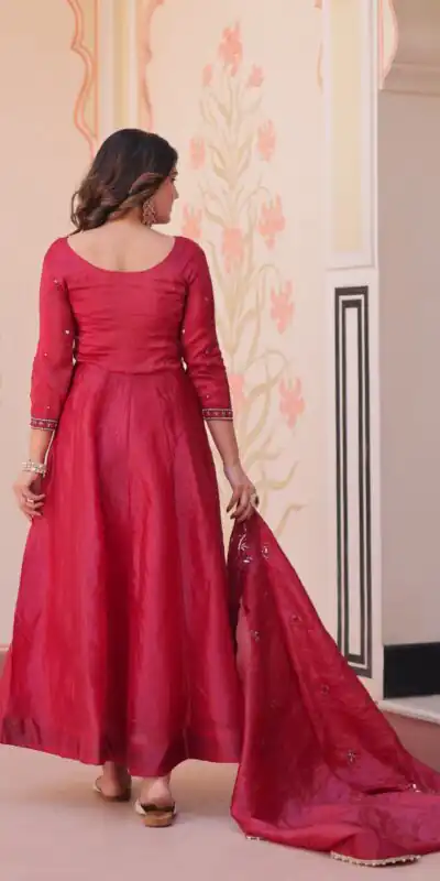 KA 1230 Red in Gold Crush Zari Work & Embroidery Work Gown . Affordable Price ₹1999. Delivery 4-6 Working Days. Shop now. | Gowns, Bollywood Gowns, Creative Gowns, Designer Gowns, Embroidered Gowns, Party Wear Gowns