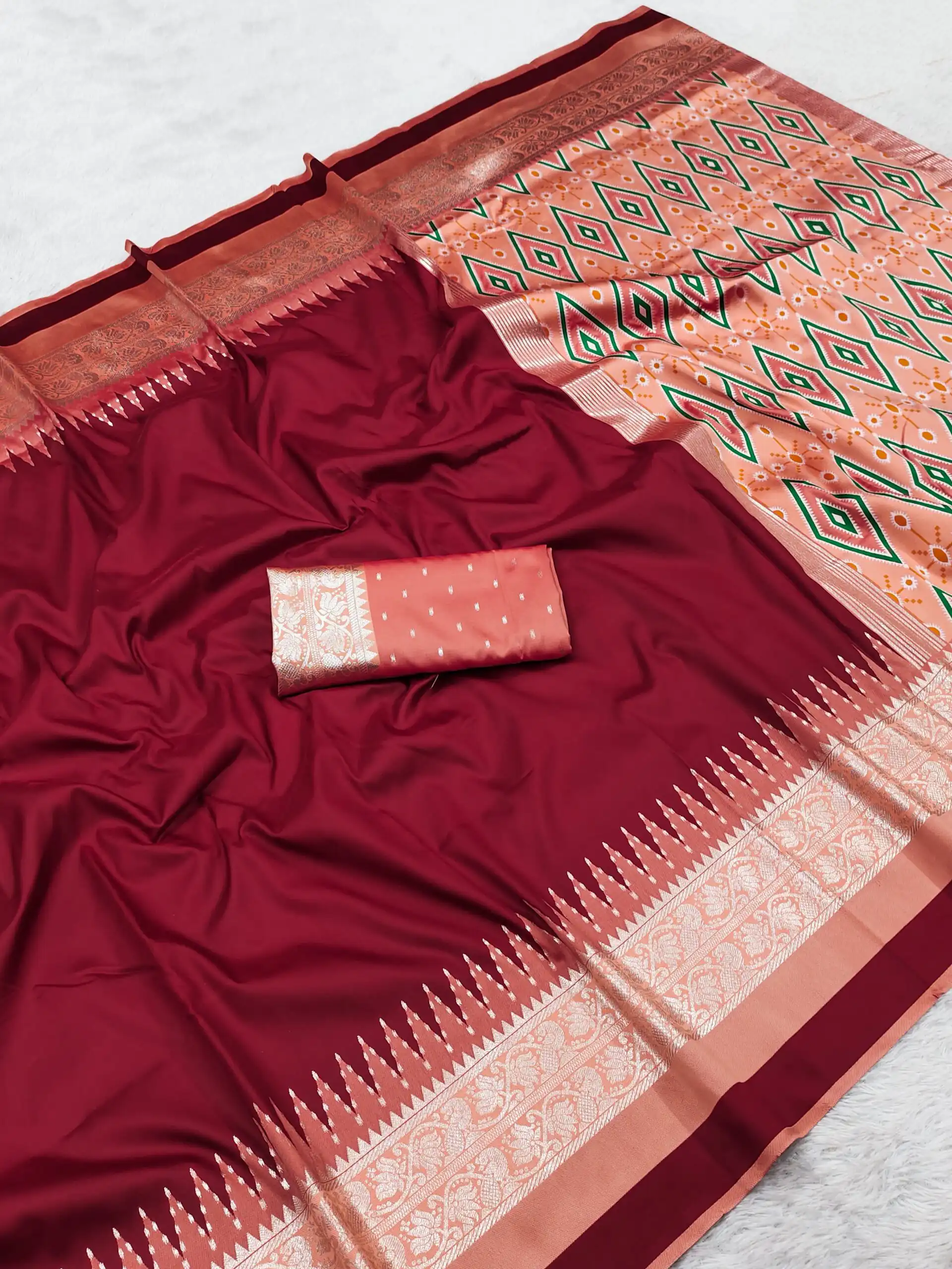 MB 261 Red | Color Soft Crafted Saree with Moti Work & Zari Work. Now at just ₹1999. Delivery 4-6 Working Days. Shop now. | Designer Sarees, Modern Digital sarees, Sarees, Bollywood Sarees, Creative Sarees, Embroidered Sarees, Ethnic Saree, Party Wear Sarees