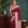 MB 261 Red | Color Soft Crafted Saree with Moti Work & Zari Work. Now at just ₹1999. Delivery 4-6 Working Days. Shop now. | Designer Sarees, Modern Digital sarees, Sarees, Bollywood Sarees, Creative Sarees, Embroidered Sarees, Ethnic Saree, Party Wear Sarees