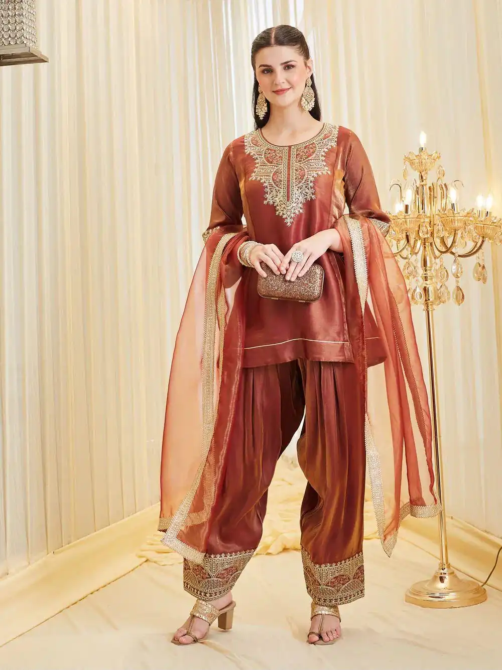 KF 1728 Rust Silk Salwar Suit Perfect for Wedding, Party, Family Gatherings, Onam, Engagement – . Affordable Price ₹2099. Delivery 4-6 Working Da | Jump Suits, Salwar suit, Casual Suits, Creative suits, Designer Suits, Palazzo Suits, Party Wear Suits, Patiala Suits, Straight Suits