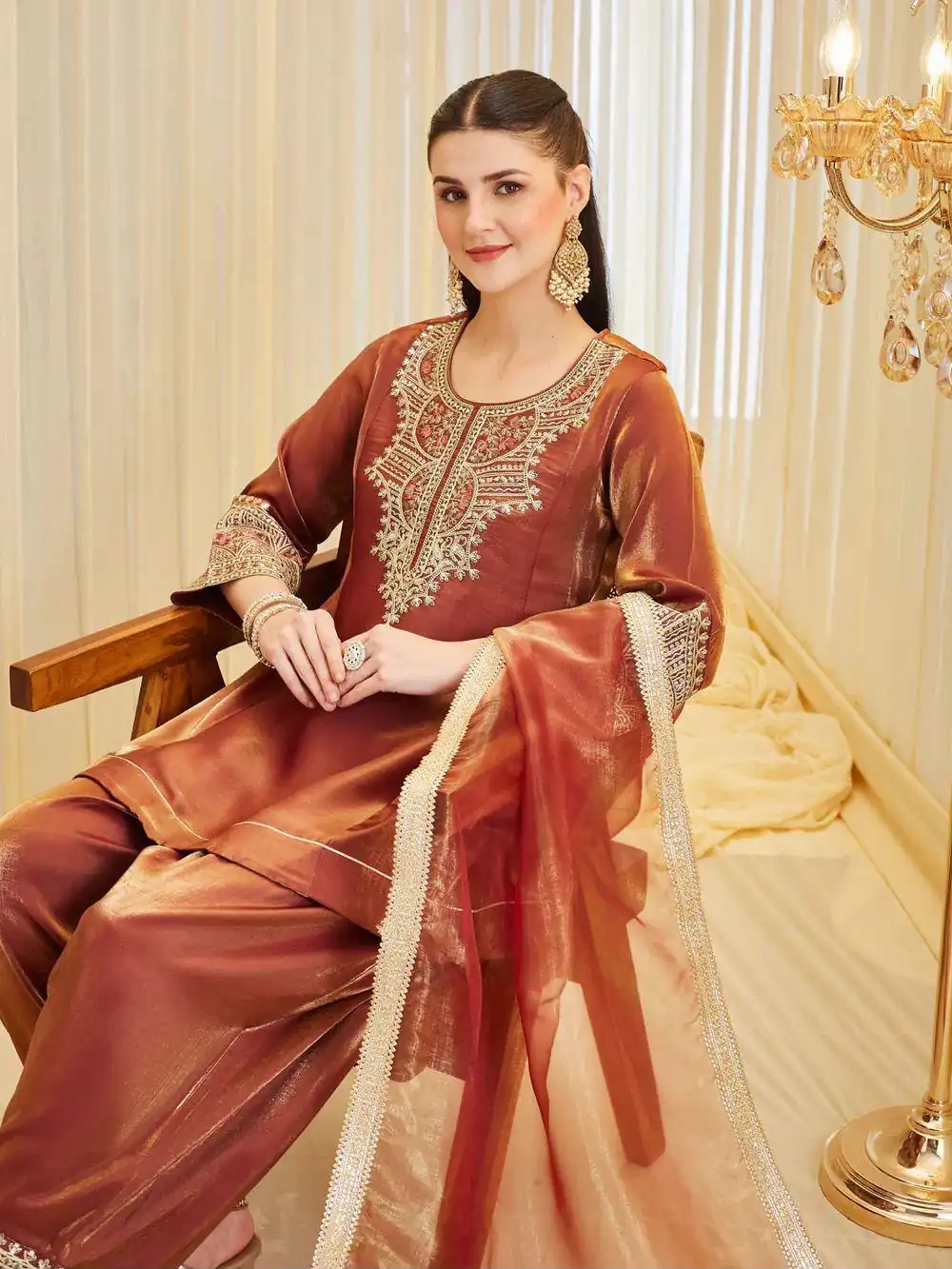 KF 1728 Rust Silk Salwar Suit Perfect for Wedding, Party, Family Gatherings, Onam, Engagement – . Affordable Price ₹2099. Delivery 4-6 Working Da | Jump Suits, Salwar suit, Casual Suits, Creative suits, Designer Suits, Palazzo Suits, Party Wear Suits, Patiala Suits, Straight Suits